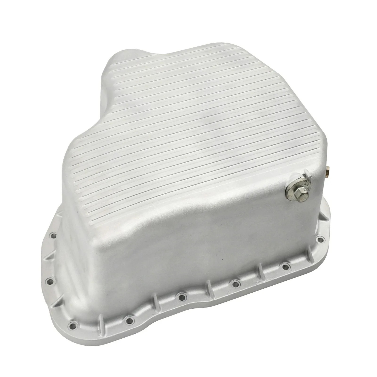 High-Capacity Cast Aluminum Engine Oil Pan For 2001-2010 GM 6.6L Duramax Silver image 2