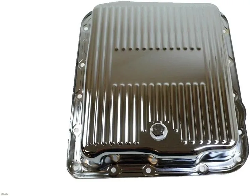 Finned Steel Transmission Pan for Chevy 700R4/4L60E/4L65E - Includes Drain Plug image 2