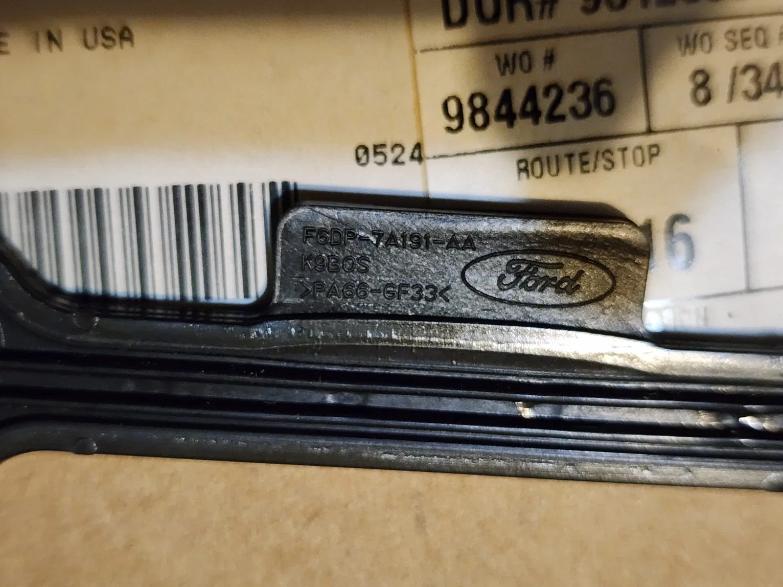 OEM Genuine Ford Molded Oil Pan Gasket  Reusable F6DP-7A191-AA image 2