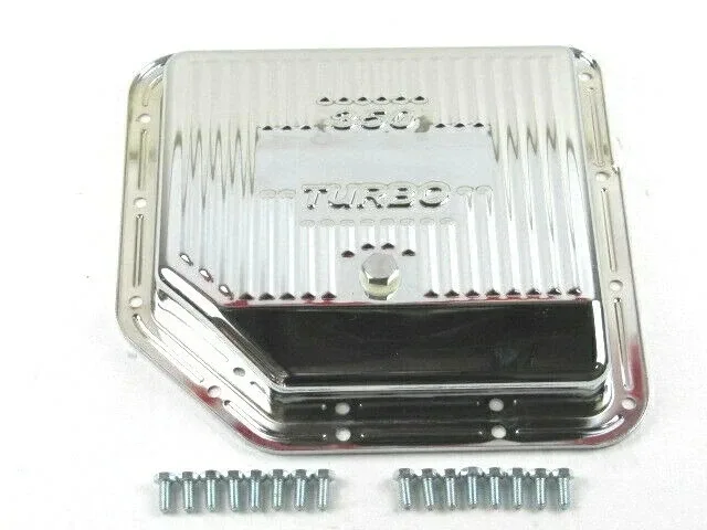 GM Turbo TH-350 Stock Steel Transmission Oil Pan Chrome E45312C/E45401