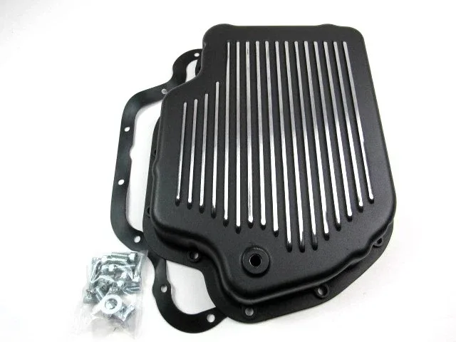 Aluminum GM Turbo 400 TH400 Finned Transmission Pan Black E45302BK