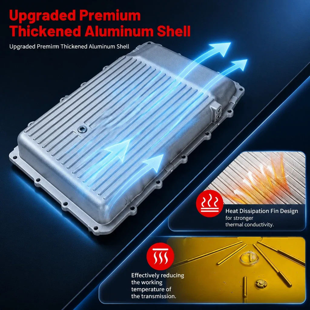 265-897 Aluminum Transmission Oil Pan Kit for Expedition/Mustang/Navigator 18-23 image 4