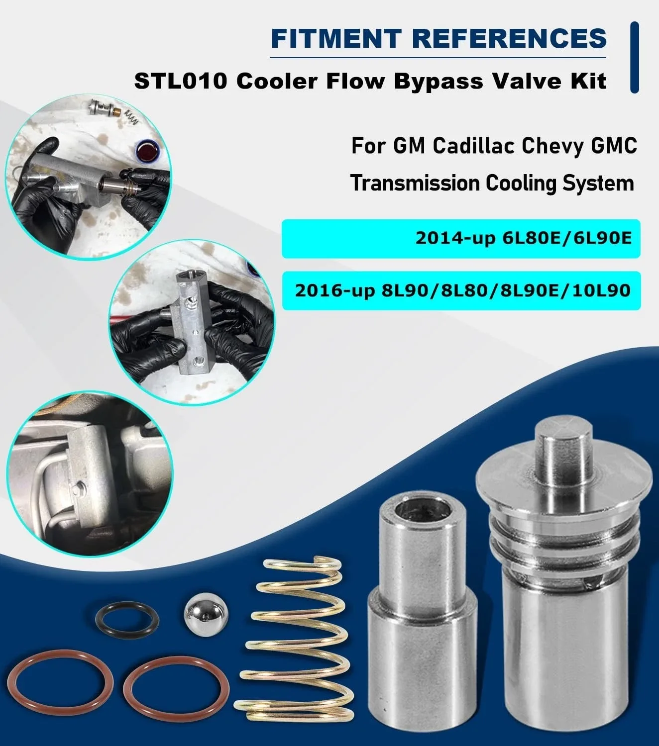 Cooler Flow Bypass Valve Kit for GM 6L80 6L90 8L80 8L90 - MPN CE-STL010 image 3