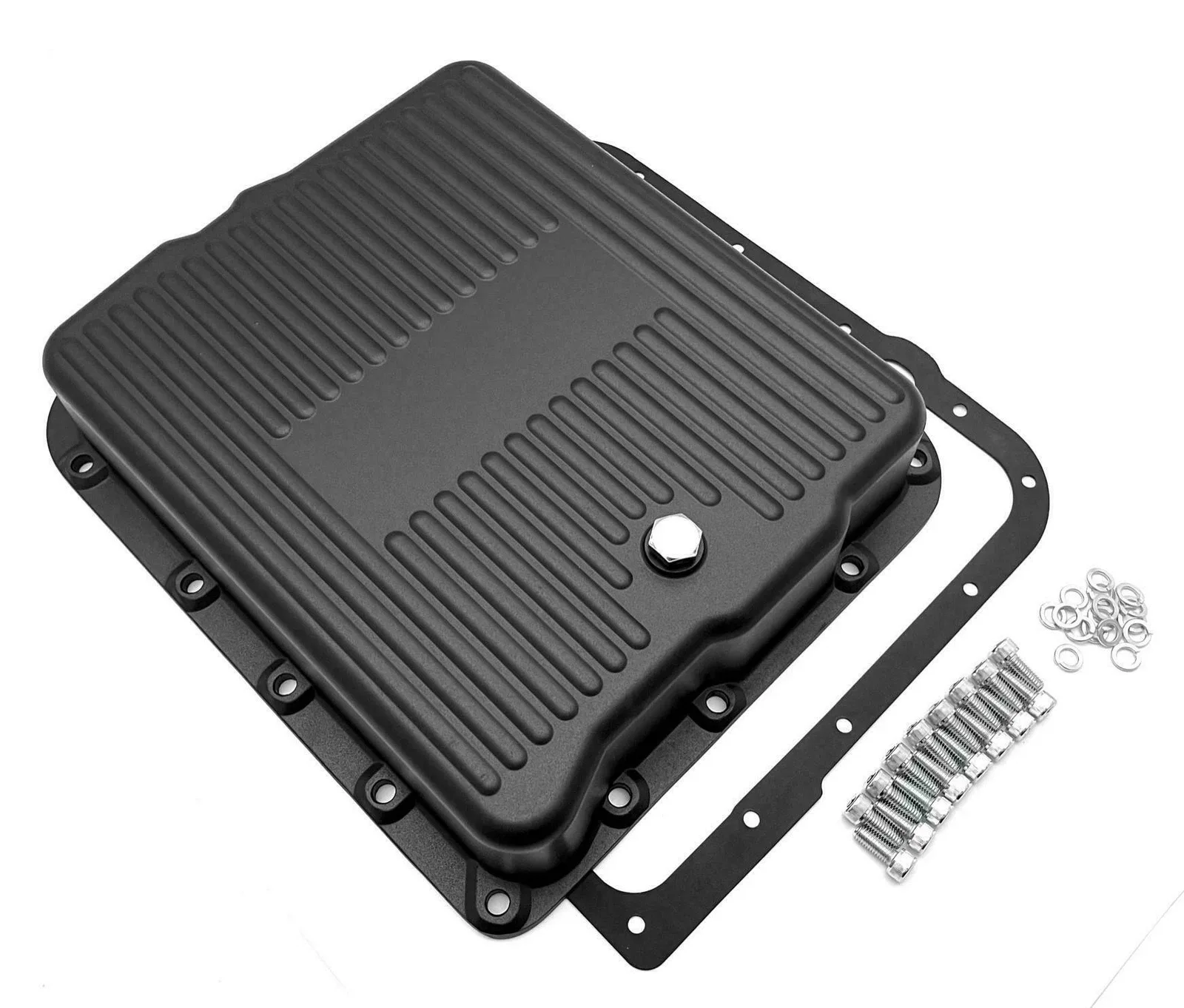 Chevy GM 700R4 4L60E Transmission Pan Aluminum Stock Capacity Oil Pan image 2