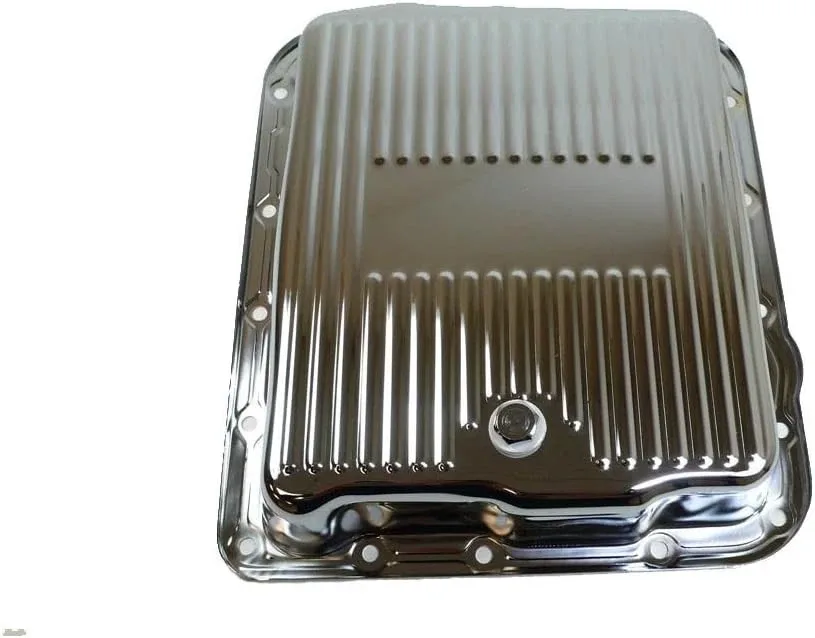 Chrome Steel Transmission Pan for Chevy/GM 700R4-4L60E-4L65E - Durable Design image 2