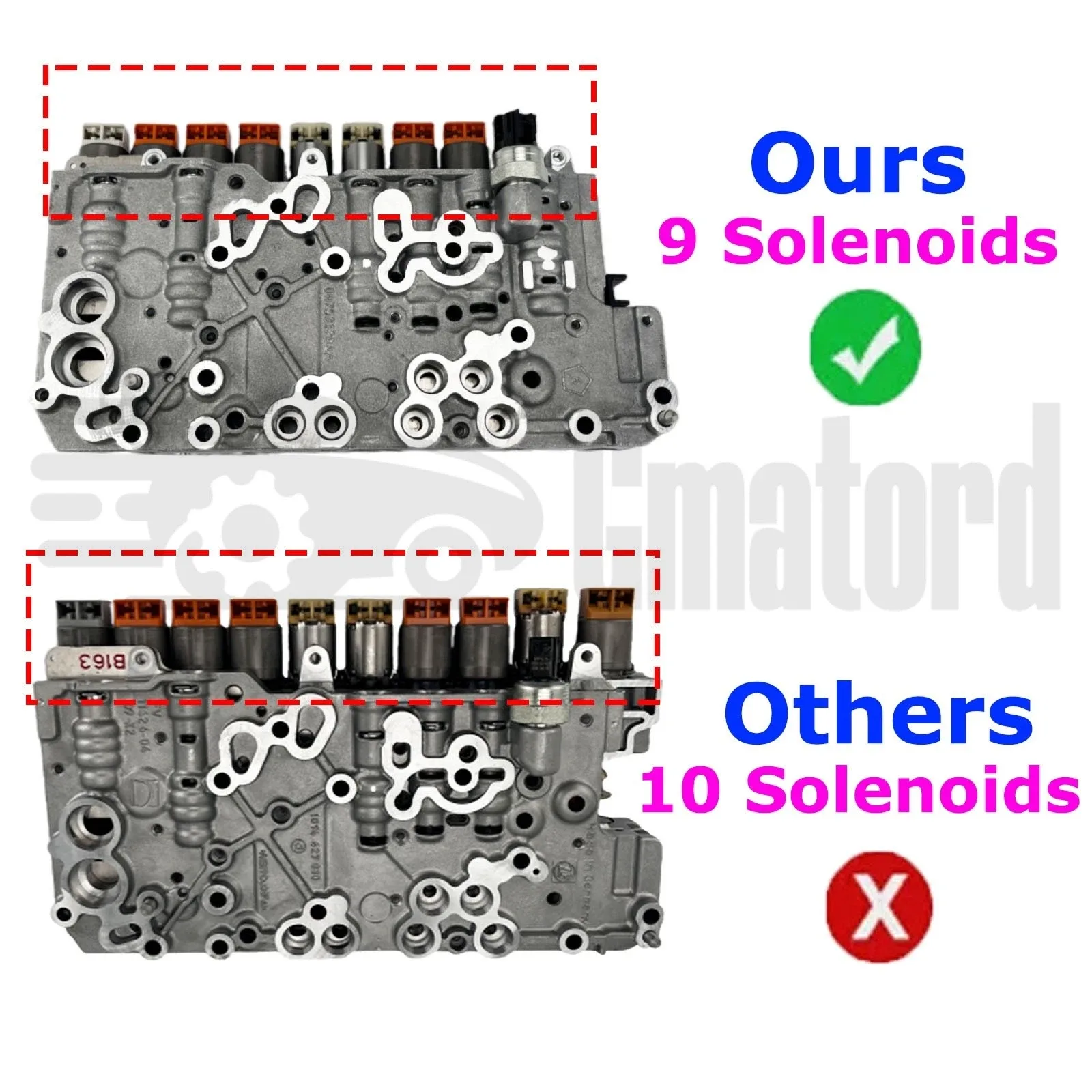 Transmission Valve Body with 9 Solenoids Kit 9HP48 948TE for 2014-2017 Chrysler image 2