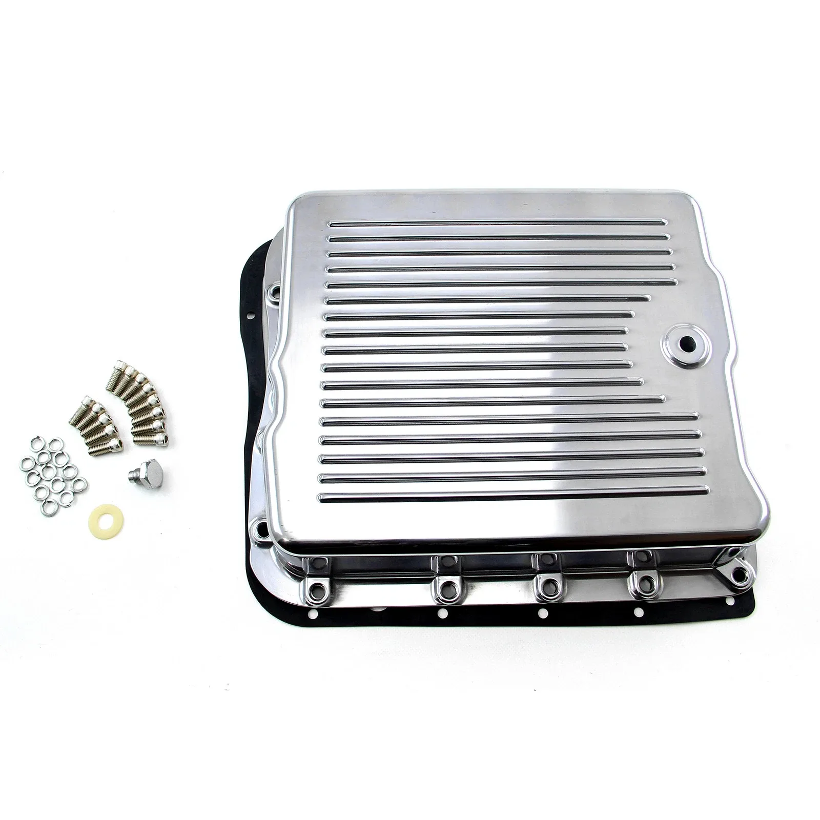 Speedmaster PCE221.1006 700R4 Finned Alum Trans Pan Polished w/Bolts Gasket