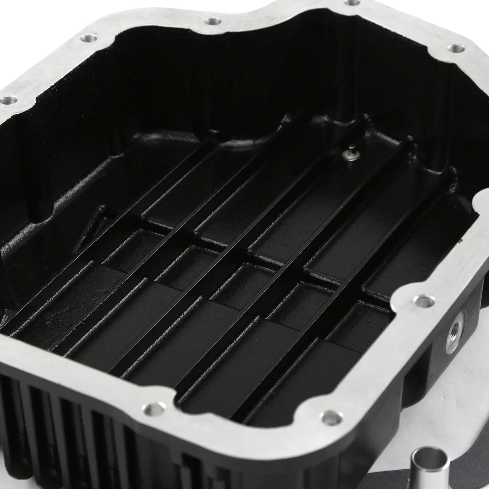 Speedmaster PCE221.1021 Turbo 400 Aluminum High-Volume Transmission Pan - Black Finned image 2