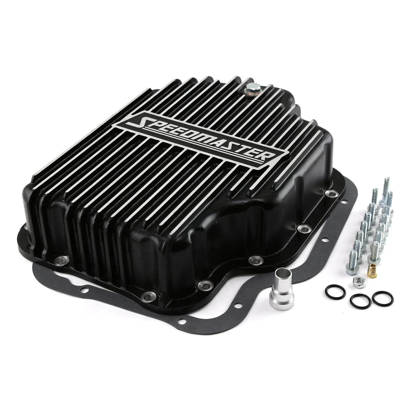 Speedmaster PCE221.1021 Turbo 400 Aluminum High-Volume Transmission Pan - Black Finned