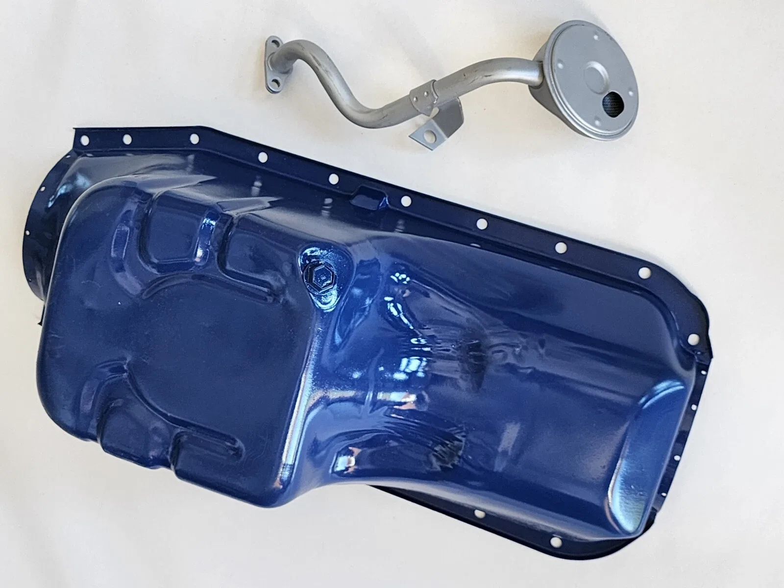 71 - 76 Cadillac DeVille Engine Oil Pan + OIL PICK UP TUBE sandblasted & painted image 2