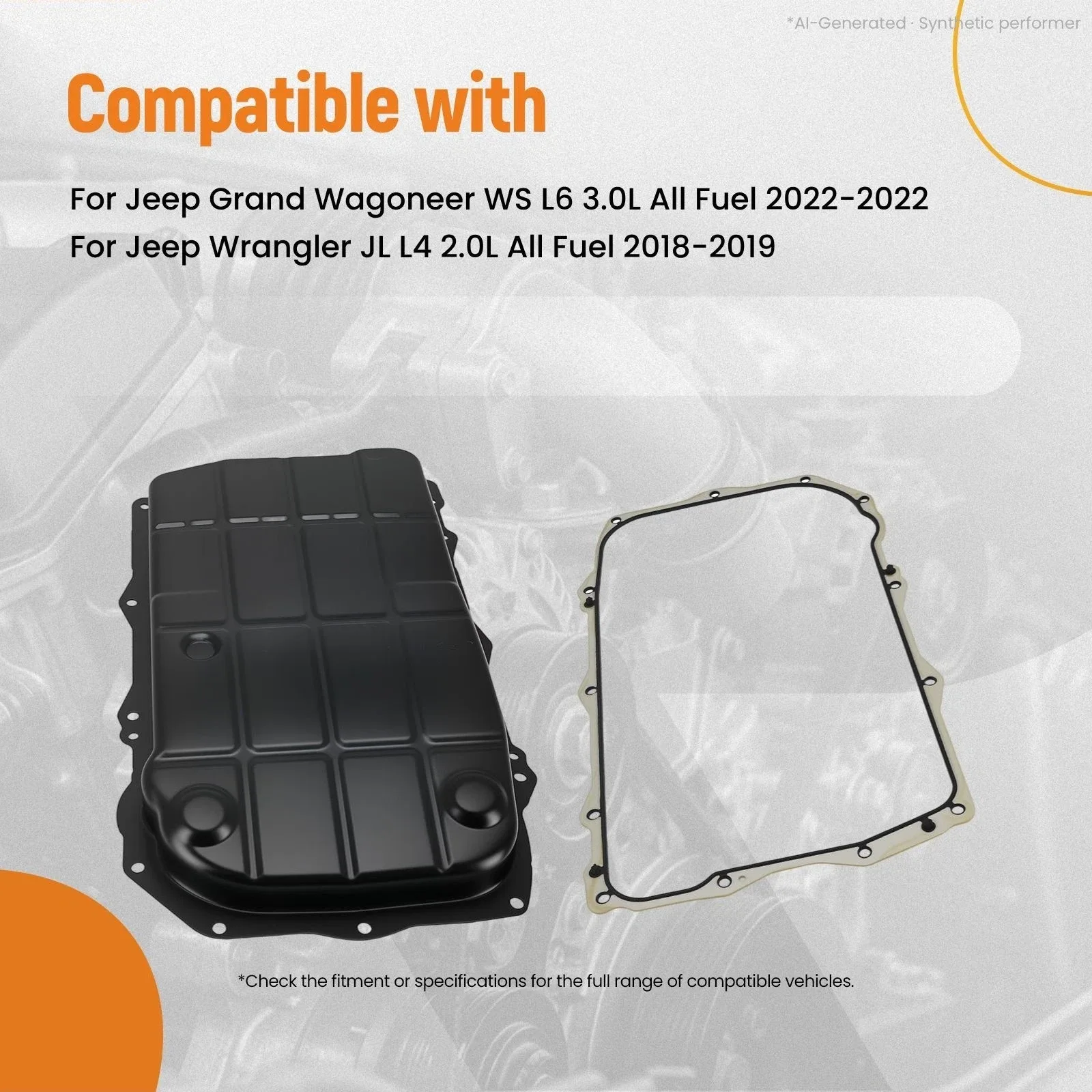 Steel Transmission Oil Pan for Jeep Wrangler JL 18-24 68362041AA 68362043AB image 4