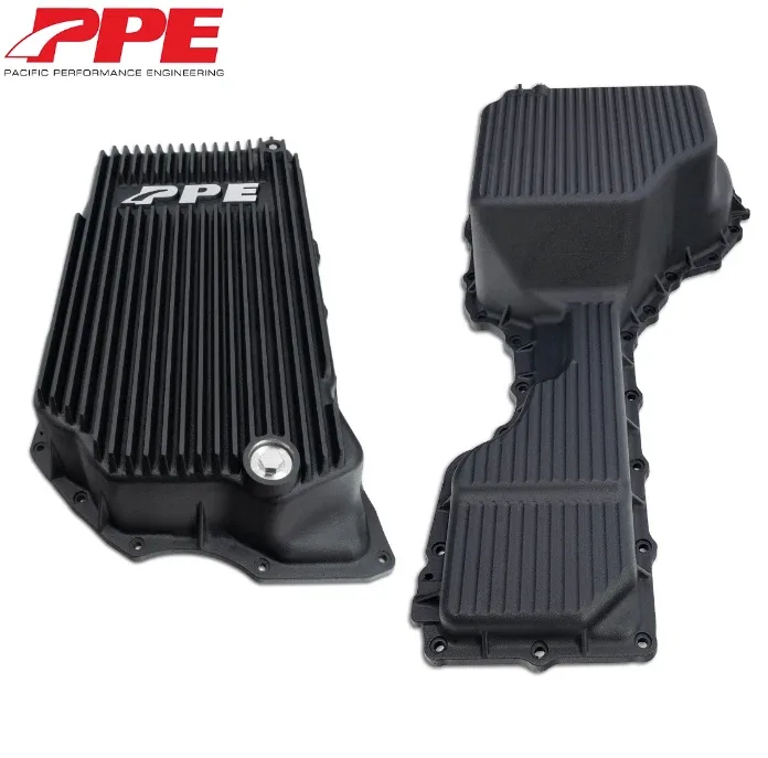 PPE Black Deep Aluminum Transmission & Oil Pan Kit For 2020-2024 GM 6.6L Duramax
