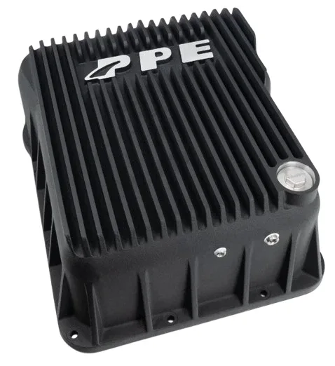 2001-2010 GM 6.6L Duramax PPE Black Deep Aluminum Transmission & Oil Pan Kit - 128051020 image 2
