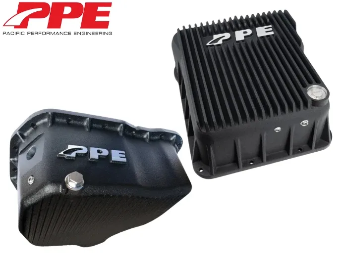 2001-2010 GM 6.6L Duramax PPE Black Deep Aluminum Transmission & Oil Pan Kit - 128051020