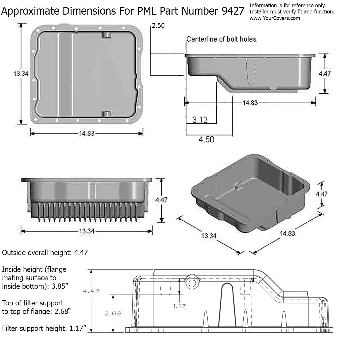 GM Transmission Deep Oil Pan 4L60E, 4L65E, 4L70E, 4L75E - CAST ALUMINUM  W/Step image 3