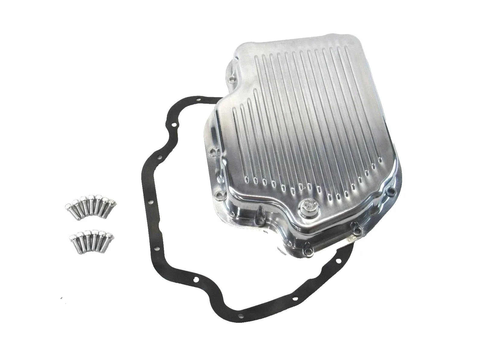 Turbo 400 Aluminum Finned Transmission Pan E45302 - Polished