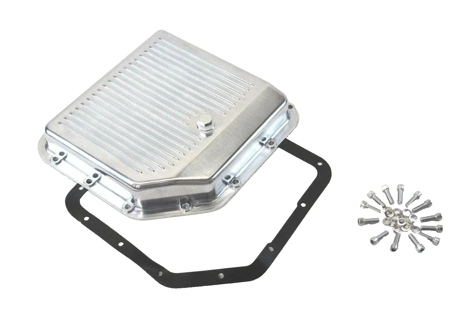 Aluminum GM Turbo 350 Finned Transmission Pan Polished E45301P