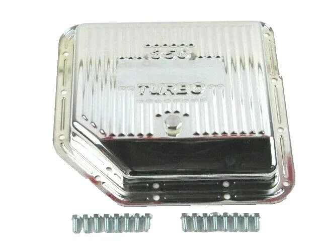 GM Turbo TH-350 Stock Steel Transmission Oil Pan Chrome E45312C & E45401