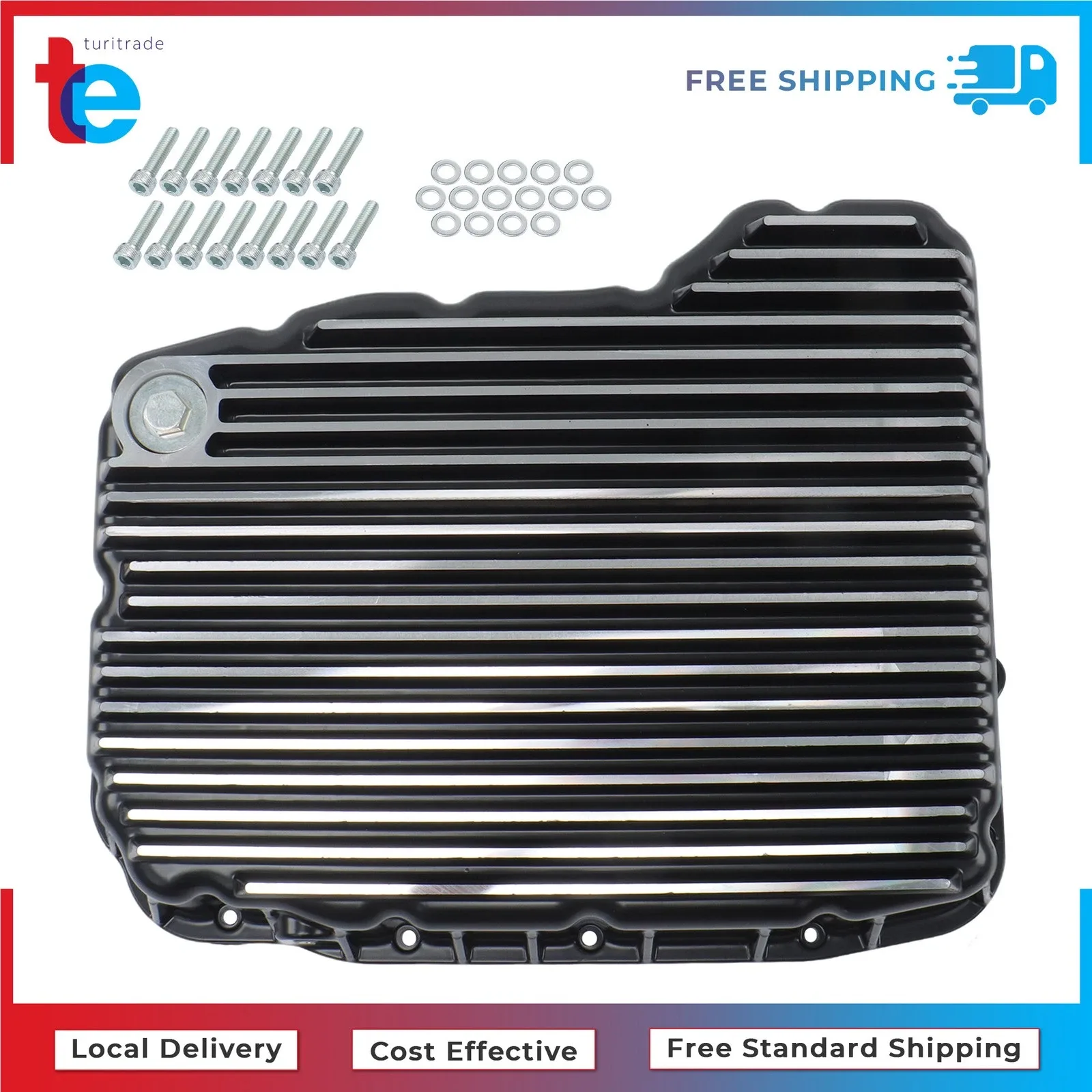 For Ram 07.5-18 6.7L 68RFE AAM 14-11.5'' Brushed Trans Pan & Diff Cover image 2