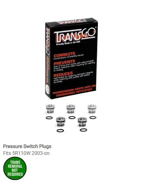 TransGo  Ford 5R110W Pressure Switch Plugs TorqShift 5R1-PLUG-PS image 3