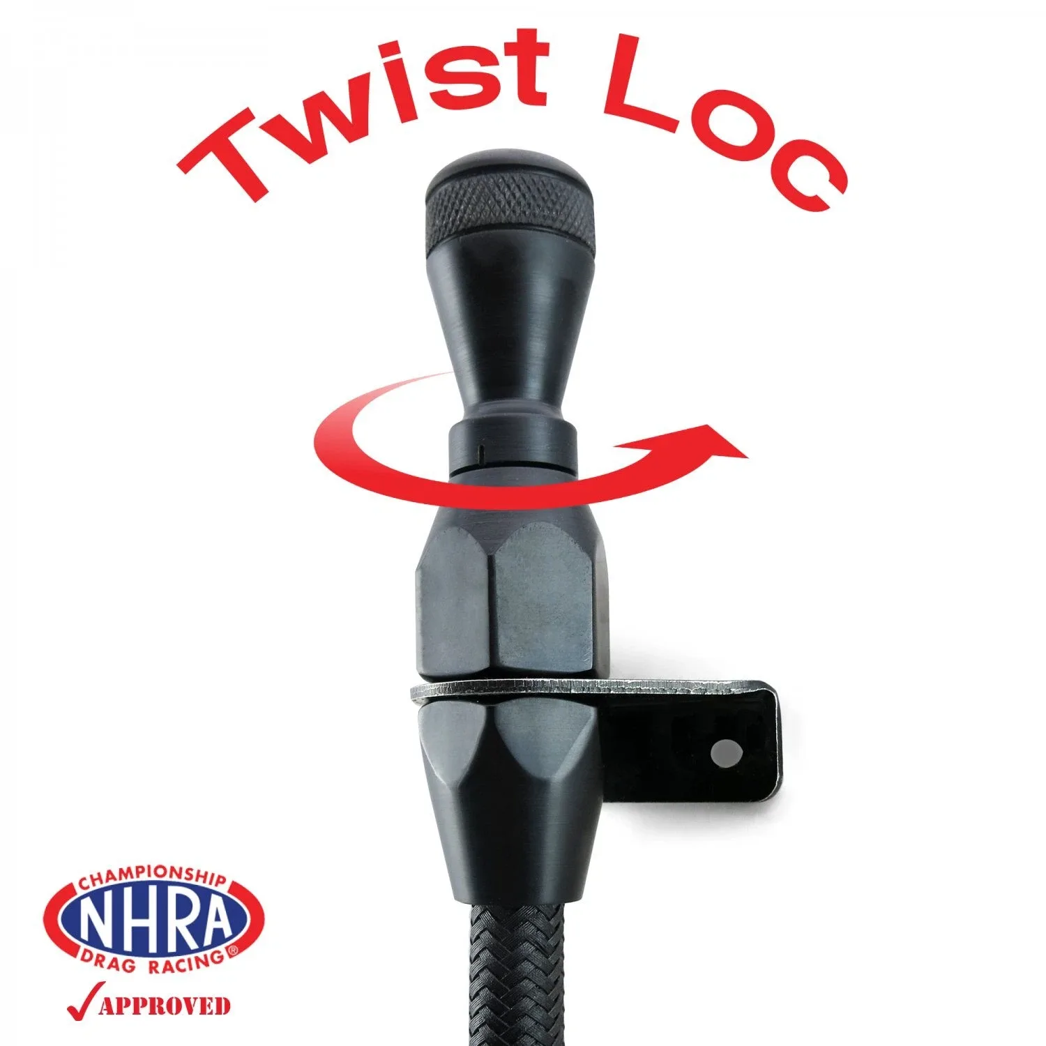 C4 BLK Billet / SS Braid Locking Transmission Dipstick  Firewall/Trans Mnt rod image 4