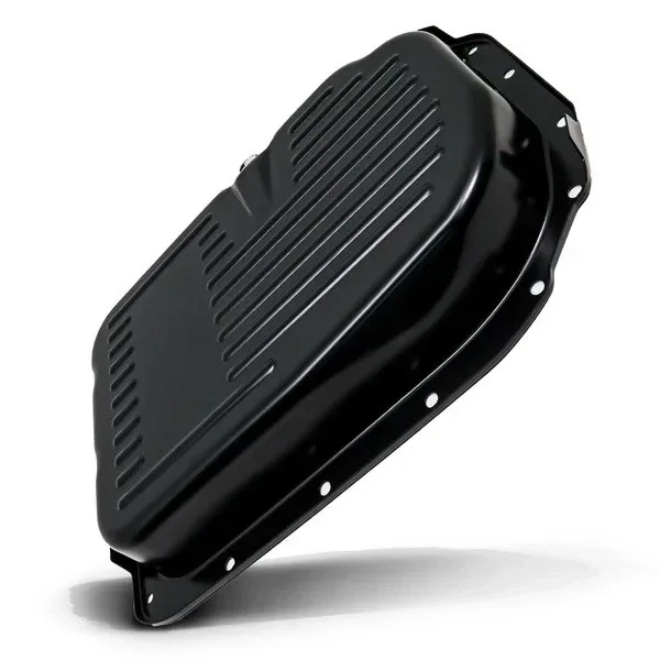 Black Steel Transmission Oil Pan for 90 96 Chevy GM 4L80E 4L85E Drain Plug