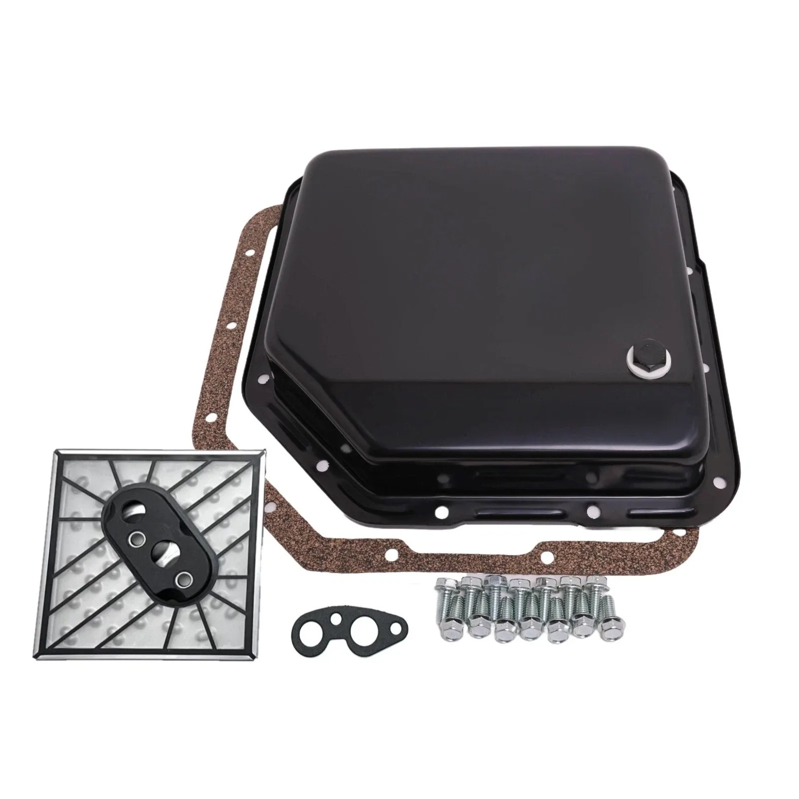GM Turbo 350 (TH350) Steel Transmission Pan Black GXS-350PPBK-KT