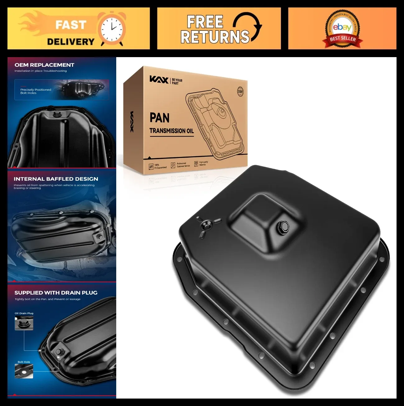 Transmission Oil Pan for Ford F-150, Expedition, Mustang - MPN 8814DFS9615US