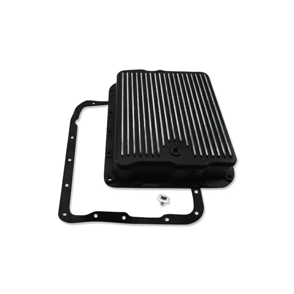 GM Turbo 700R4 & 4L60 Black Finned Aluminum Transmission Oil Pan - R26781 image 3