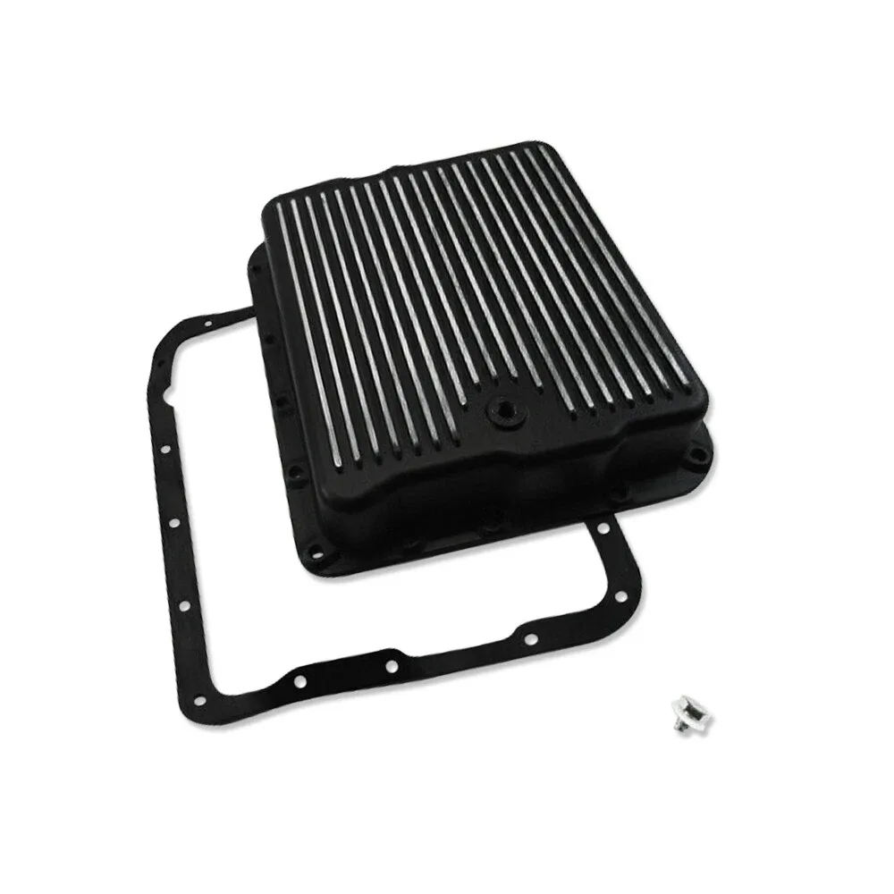 GM Turbo 700R4 & 4L60 Black Finned Aluminum Transmission Oil Pan - R26781 image 4