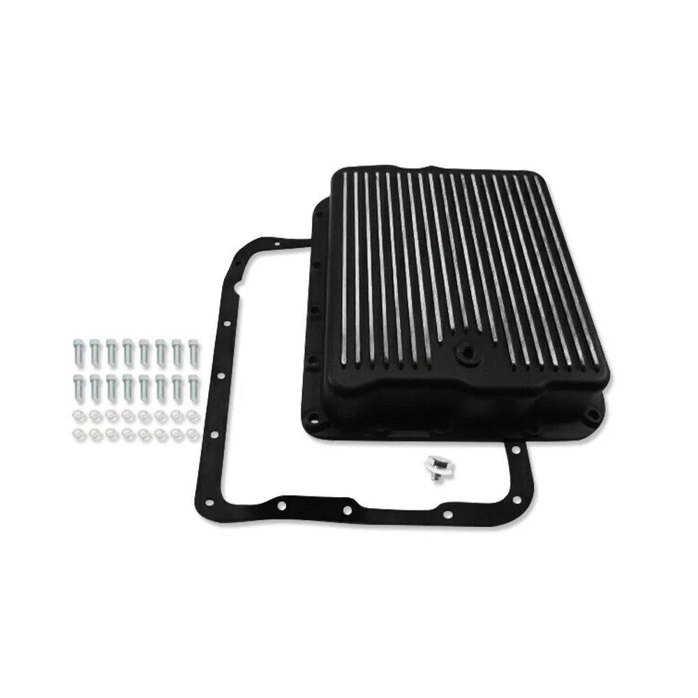 GM Turbo 700R4 & 4L60 Black Finned Aluminum Transmission Oil Pan - R26781