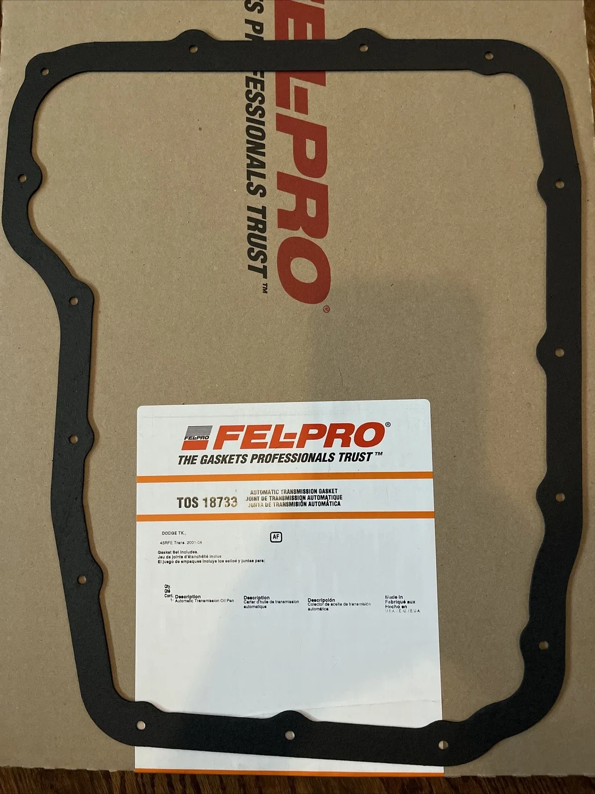 TOS 18733 Fel-Pro Automatic Transmission Oil Pan Gasket Set Felpro TOS18733