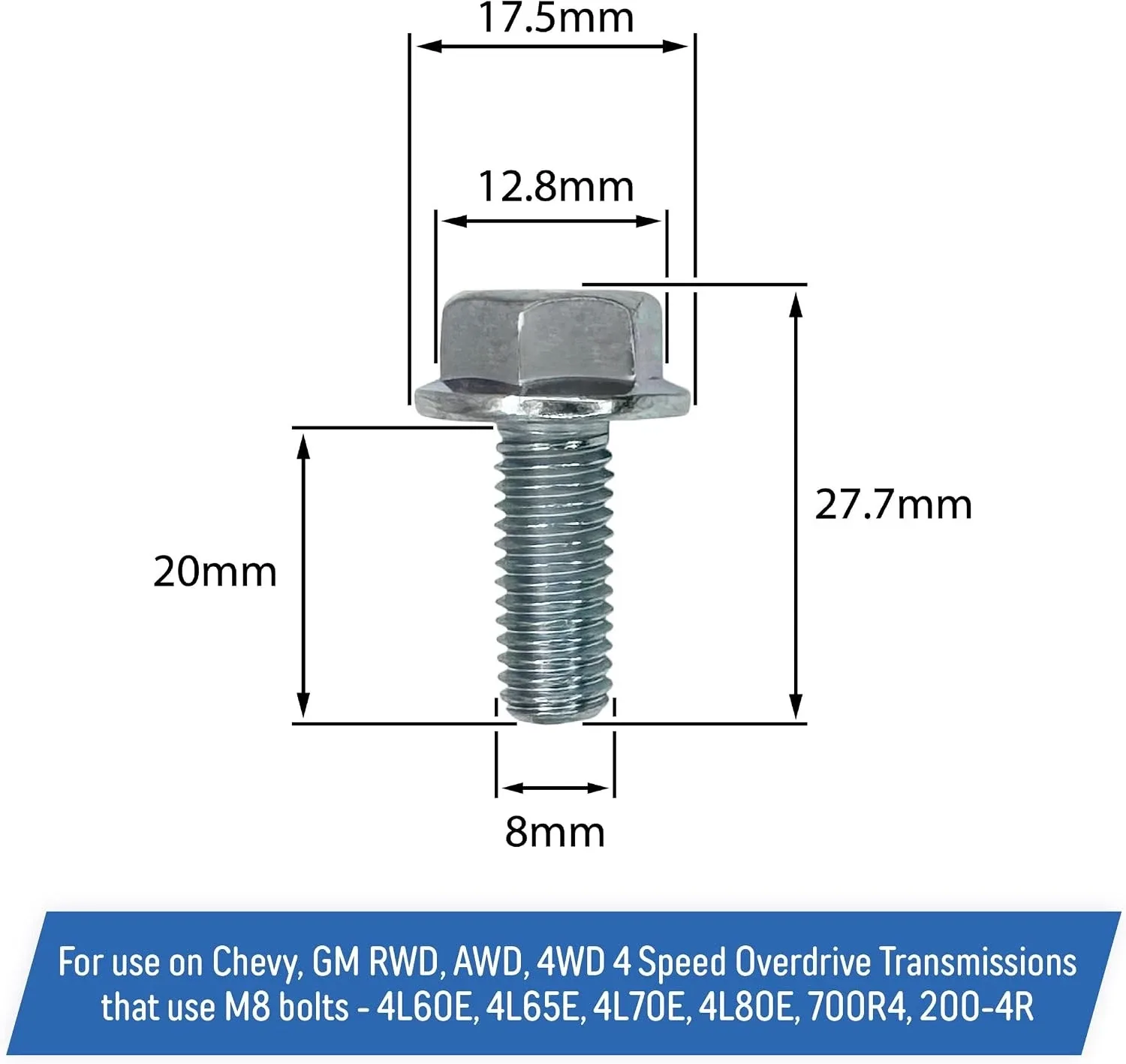 Transmission Oil Pan Bolt Kit Replacement for Chevrolet GM 4 Speed Overdrive image 2