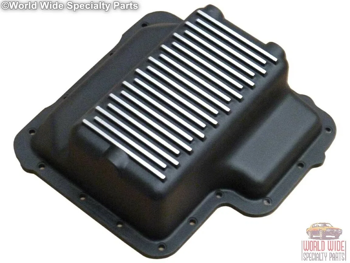 Ford C6 Deep Transmission Pan 9592-B — 2.5 Qt Extra Capacity, Black Powder Coat image 2