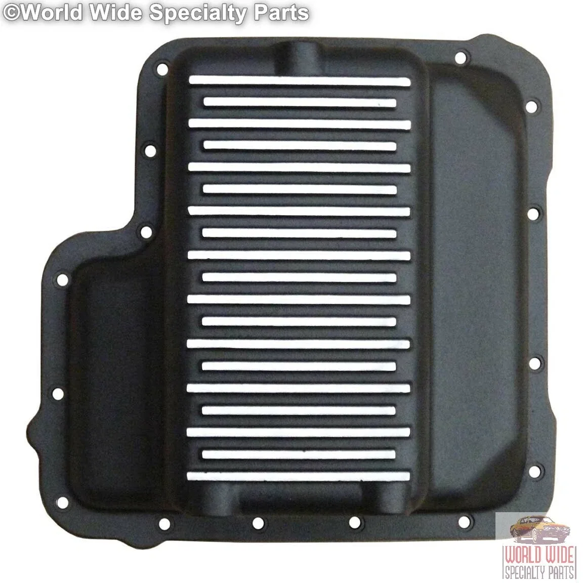 Ford C6 Deep Transmission Pan 9592-B — 2.5 Qt Extra Capacity, Black Powder Coat