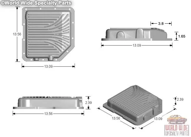 Turbo 350, TH350 Heavy Duty Transmission Pan, Stock Capacity, Black Powder Coat image 3