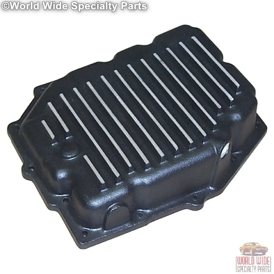 Jeep 42RLE Deep Transmission Pan, Heavy Duty, Extra Capacity - Black Powder Coat