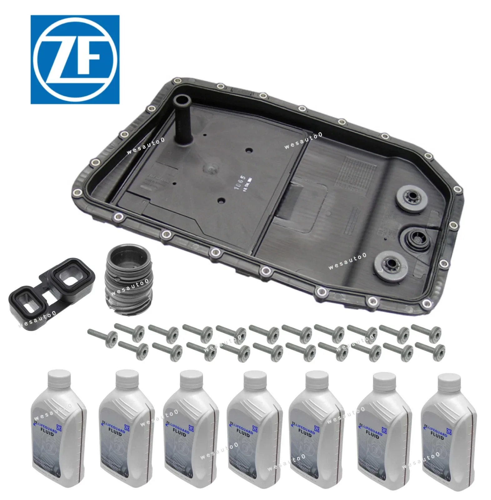 ZF Transmission Oil Pan Filter Seal Bolt + 7L ATF Fluid Kit for Land Rover - 5LR815047163825