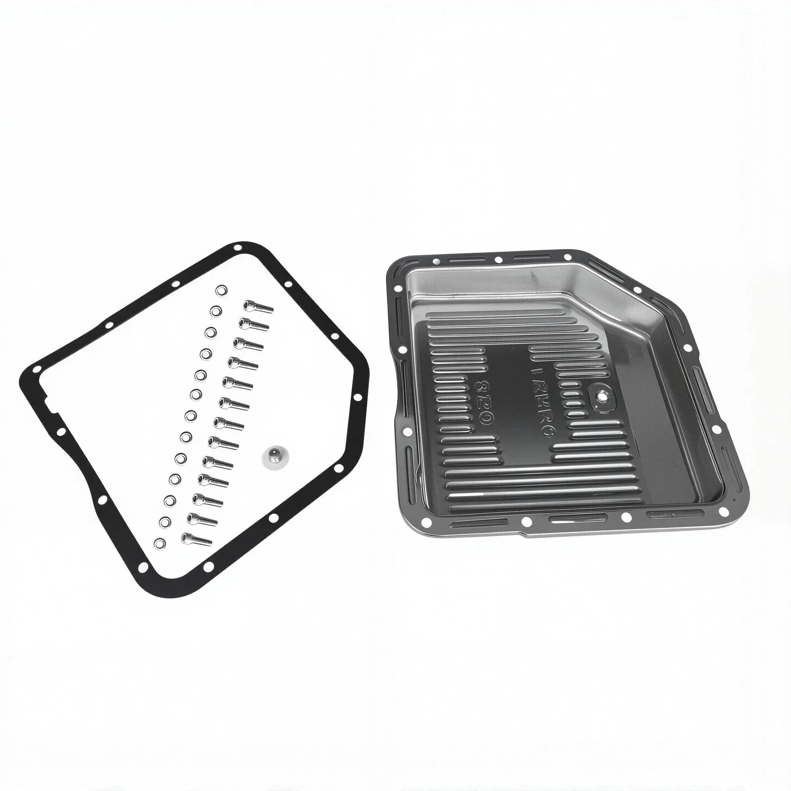 Transmission Pan Finned Chrome Steel Stock Depth Fits Chevy/GM TH-350 image 3