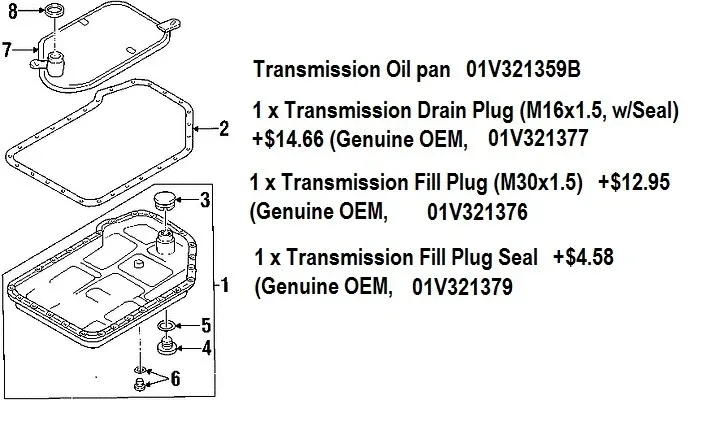 AUTO TRANSMISSION OIL PAN, FILTER AND GASKET AUDI A4,A6,A8,ALLROAD VW PASSAT image 2