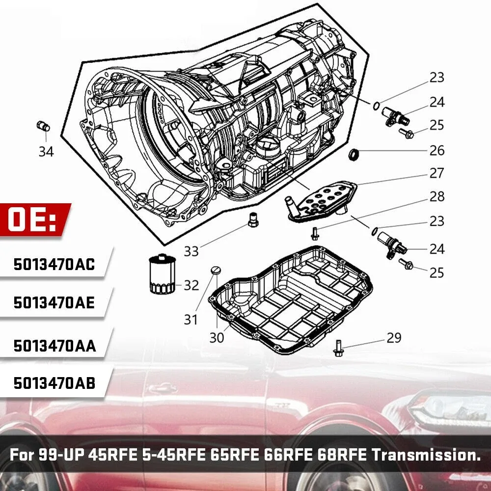 2011-2017 Dodge Ram 1500/2500/3500 Transmission Filter Kit – MPN 5013470AE image 3