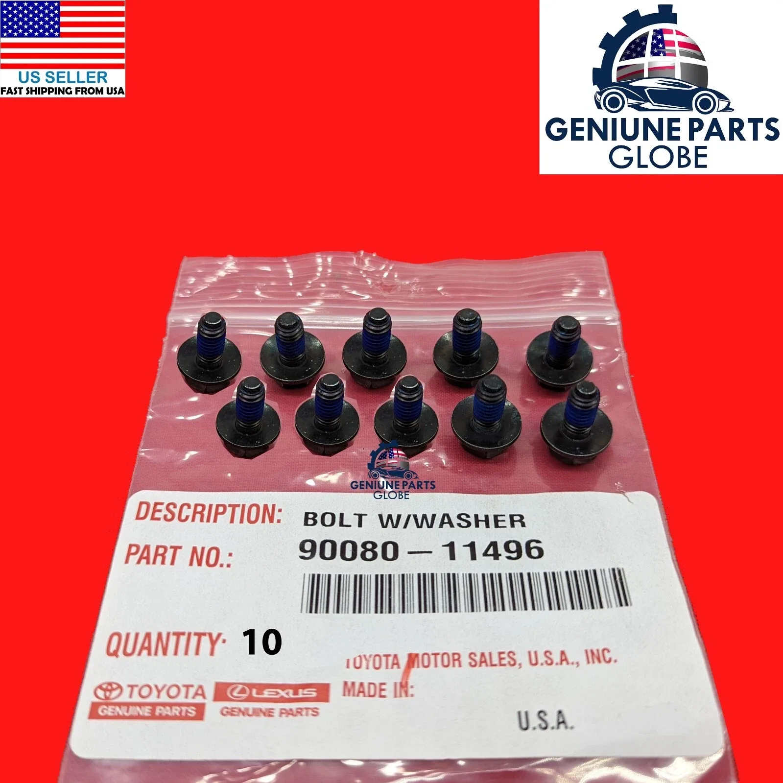 Toyota Transaxle Oil Pan Bolts Set MPN 90080-11496