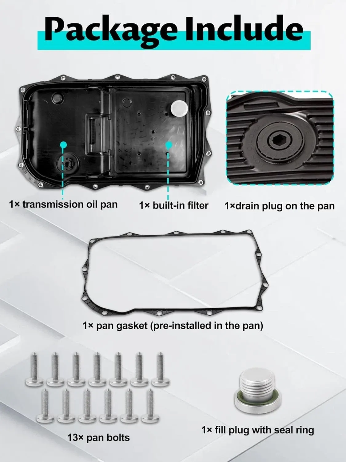 Transmission Oil Pan Filter and Gasket Kit Compatible with Ra~m 1500 2500 3500 image 2