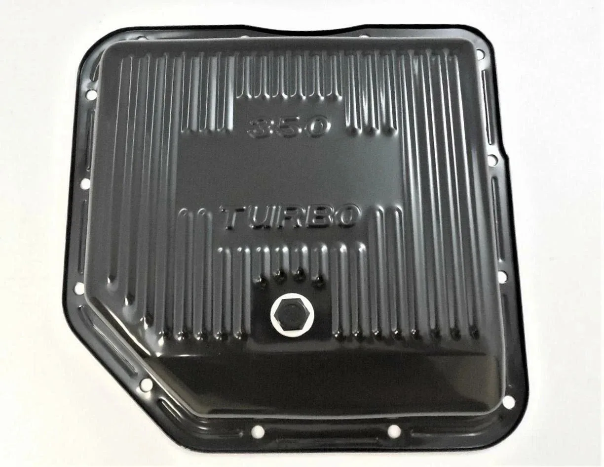 GM Transmission Pan Turbo 350 TH350 Stock Chevy GMC Stock Capacity Steel Black