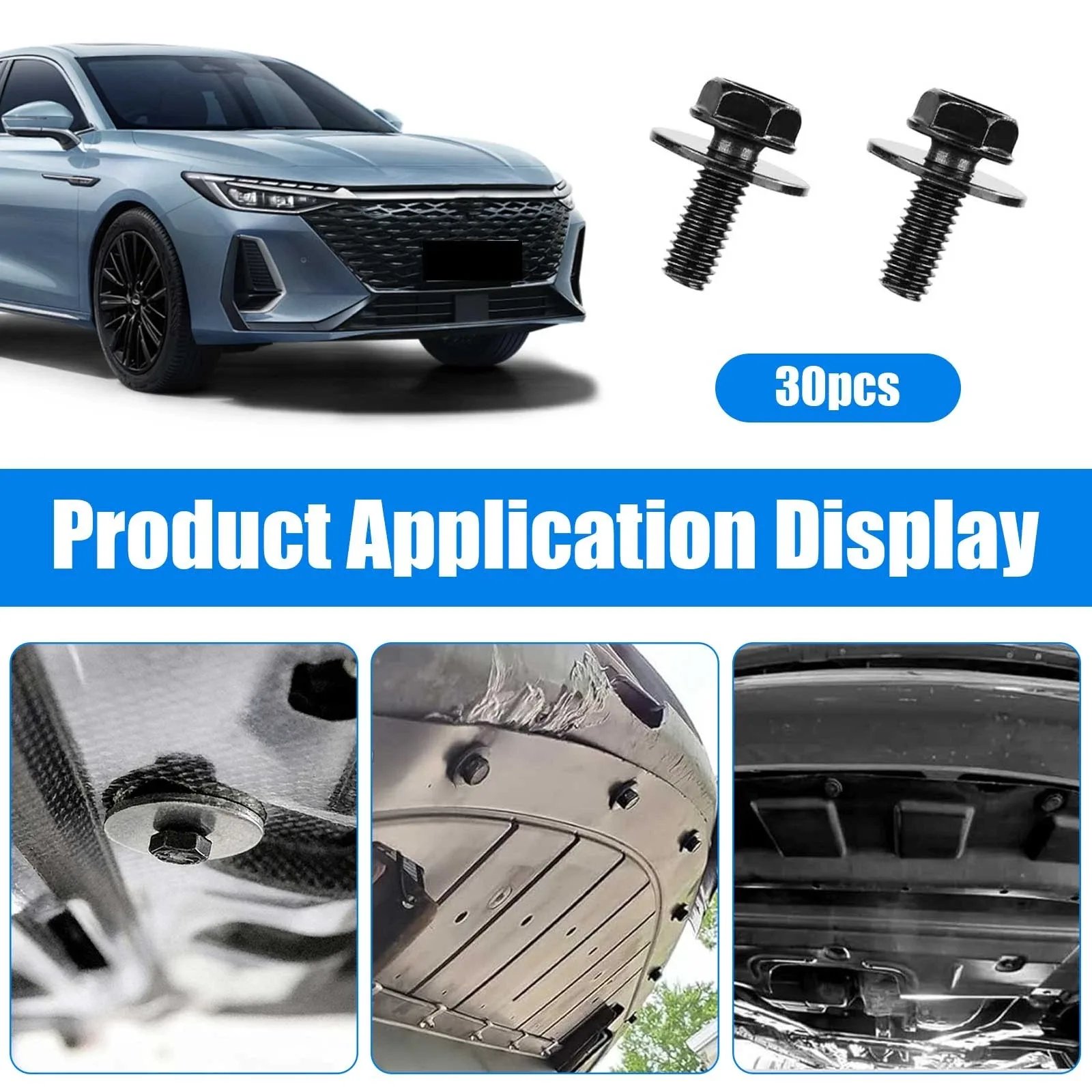 30PCS M6 Transmission Oil Pan Bolts 17mm w/ Washer for GM 71315-122382A 11508930 image 3