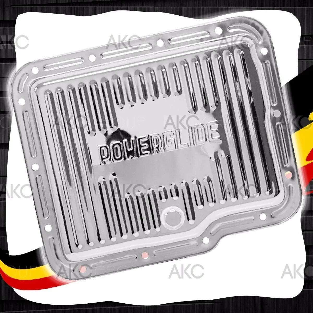 Fits Chevy GM Powerglide Steel Transmission Pan Chrome With Drain Plug