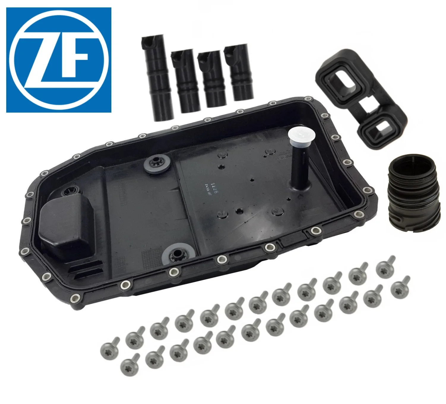 OEM Transmission Oil Pan Adapter Seal Sleeve Bolt + 7L ATF Fluid Kit for BMW image 2