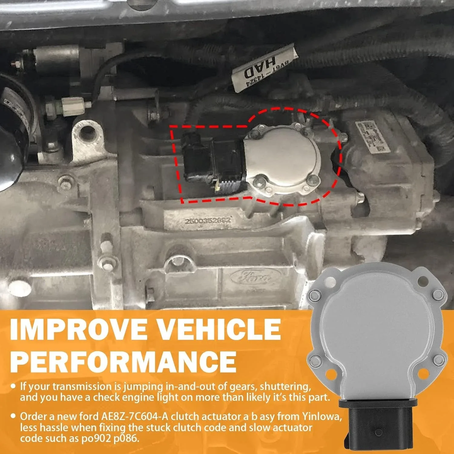 AE8Z-7C604-A Transmission Clutch Actuator for Ford Focus Fiesta DPS6 6DCT250 image 4