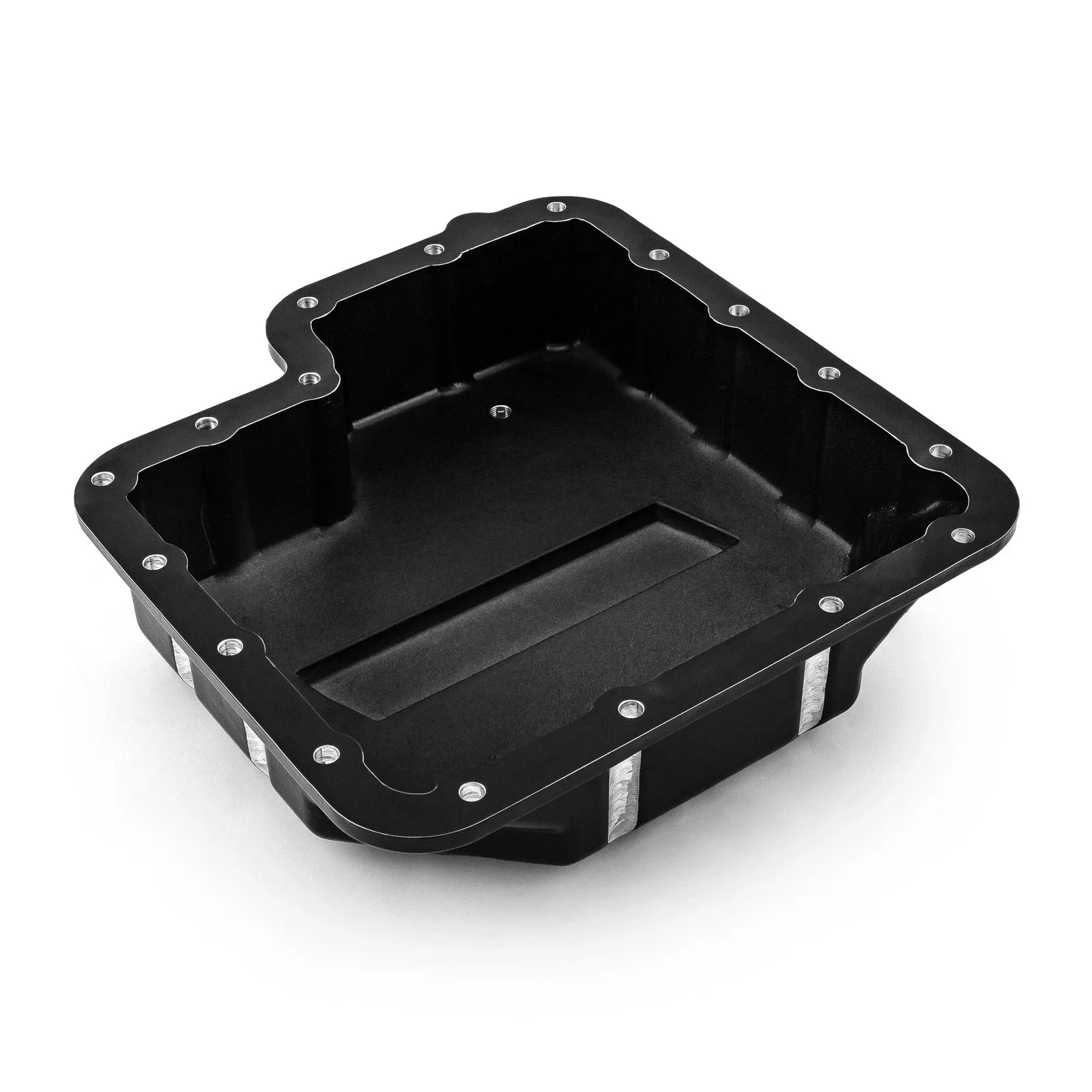 Ford C6 High Volume Transmission Oil Pan Cast Aluminum Finned Black image 4