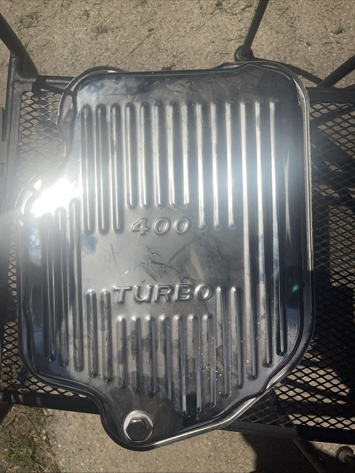 Turbo 400 Chrome Transmission Pan Oil image 2